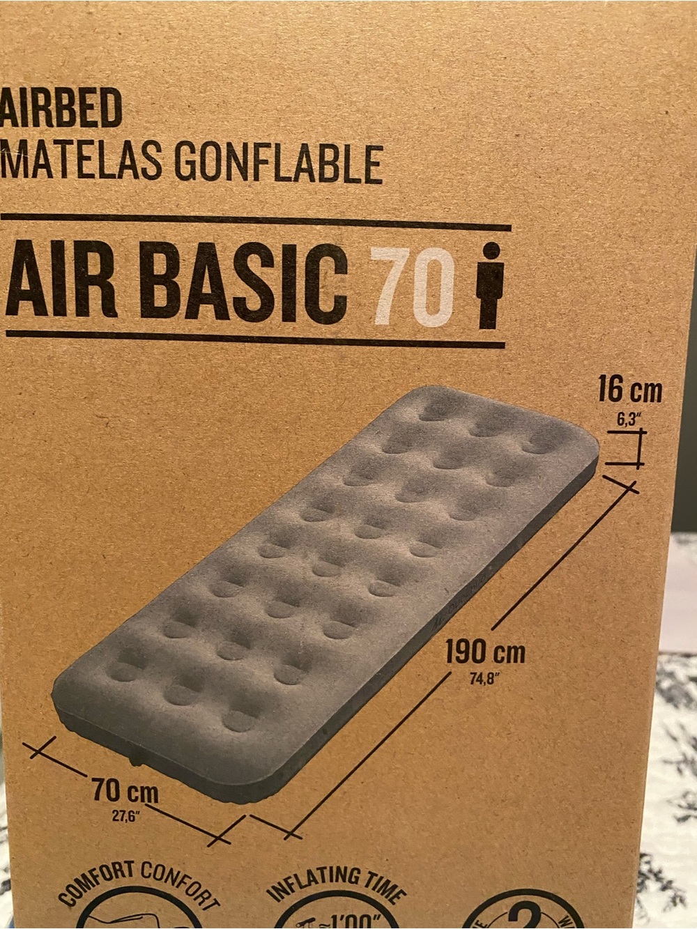 Quechua Gray Inflatable Airbed - Air Basic Style